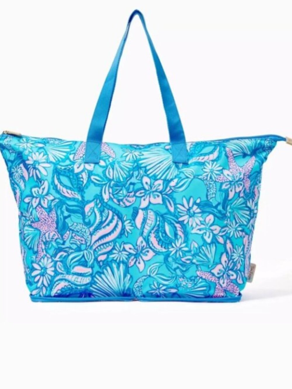 New Lilly Pulitzer Getaway Packable Tote Amalfi Blue Sound The Sirens